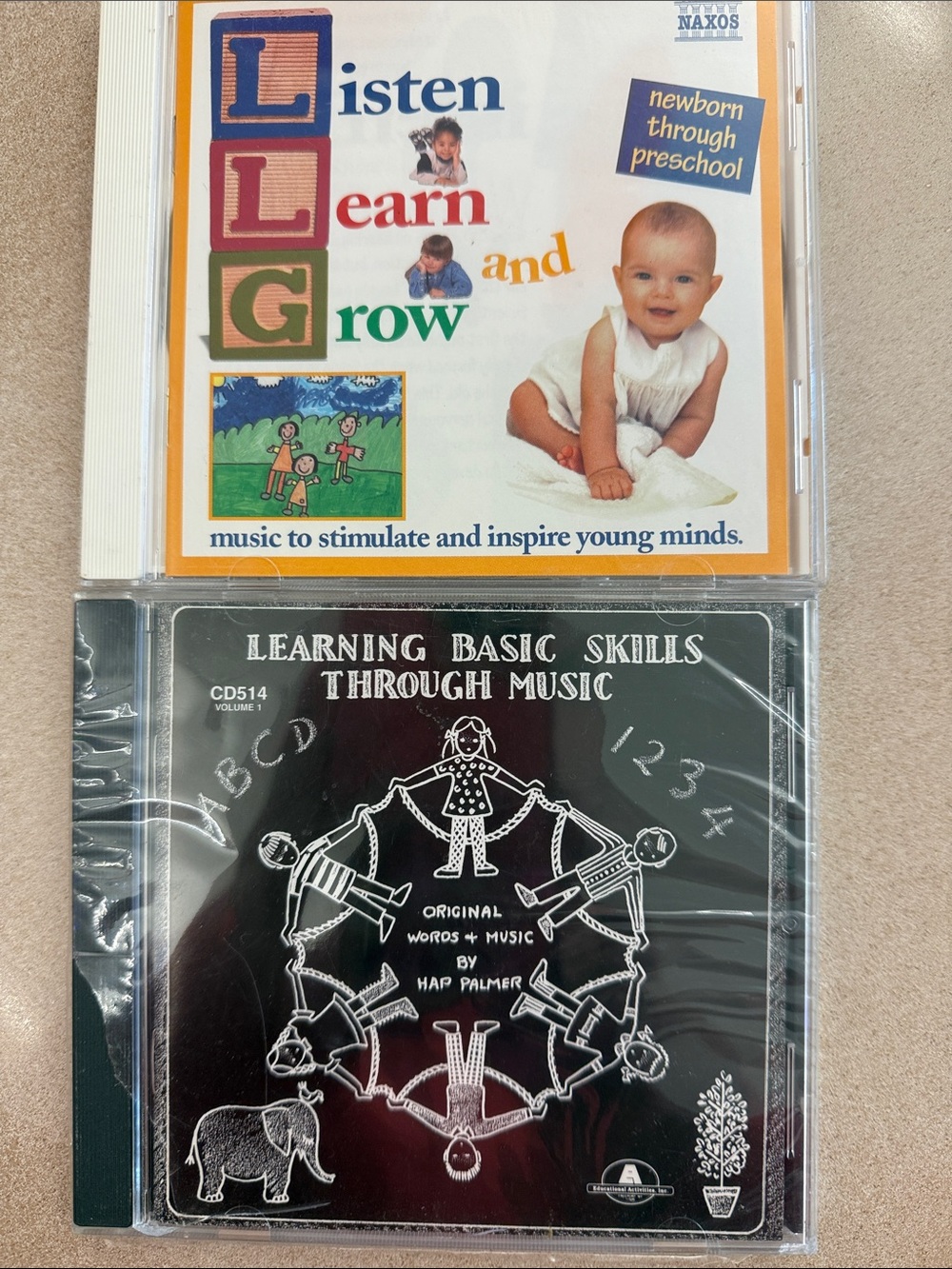 Listen Learn and Grow Kids Music CDs - White & Black